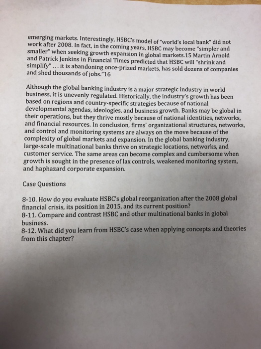 Hsbc case study questions and answers image