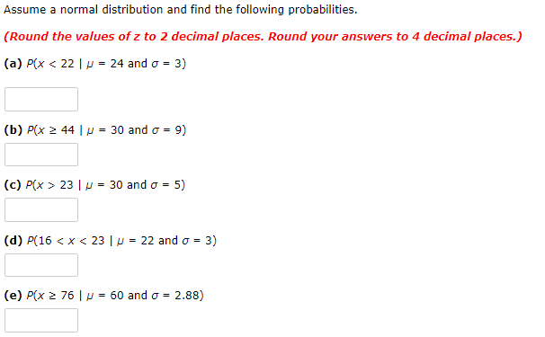 Solved Assume A Normal Distribution And Find The Followin Chegg Com