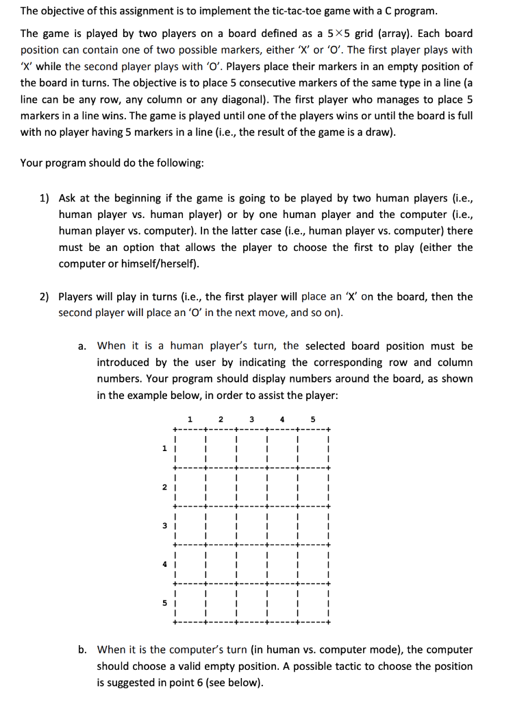 Tic Tac Toe Game on 5x5 Grid 