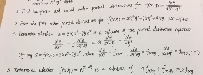 Solved Find The First And Second Order Partial Derivatives Chegg Com