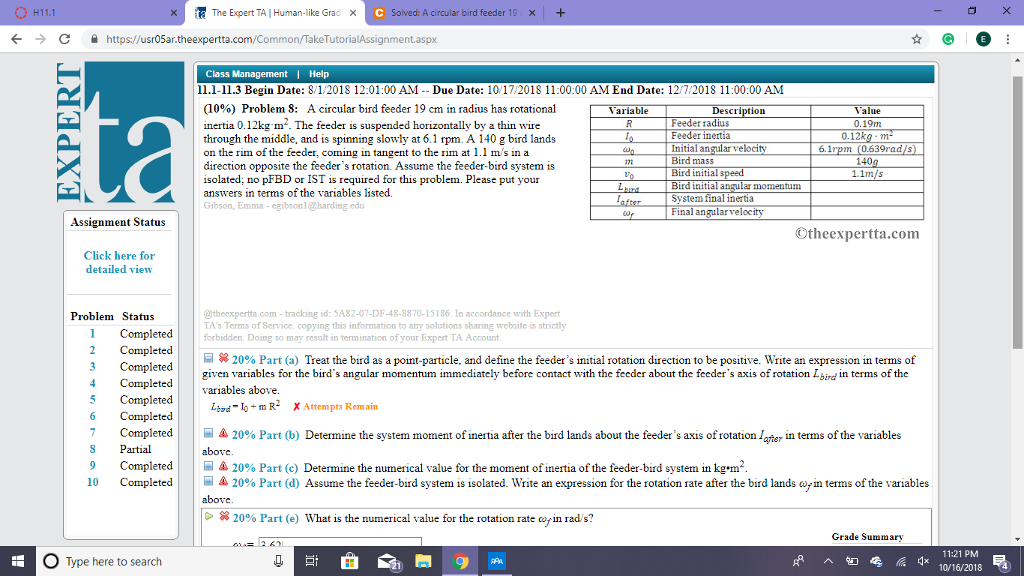 Solved H11 1 The Expert Ta 1 Human Like Grac X Solved A