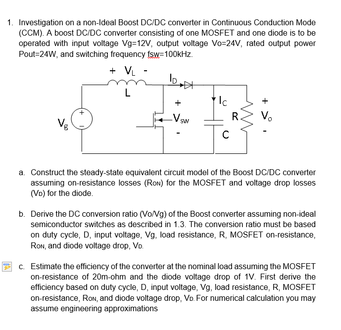 1: Ideal Boost Converter Circuit