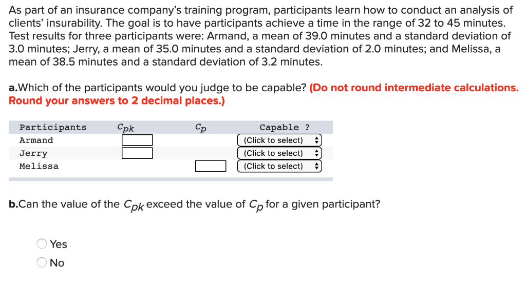 As part of an insurance companys training program, participants learn how to conduct an analysis of clients insurability. T