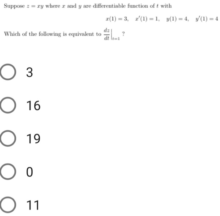 Solved Suppose Z Ry Where R And Y Are Differentiable Fu Chegg Com