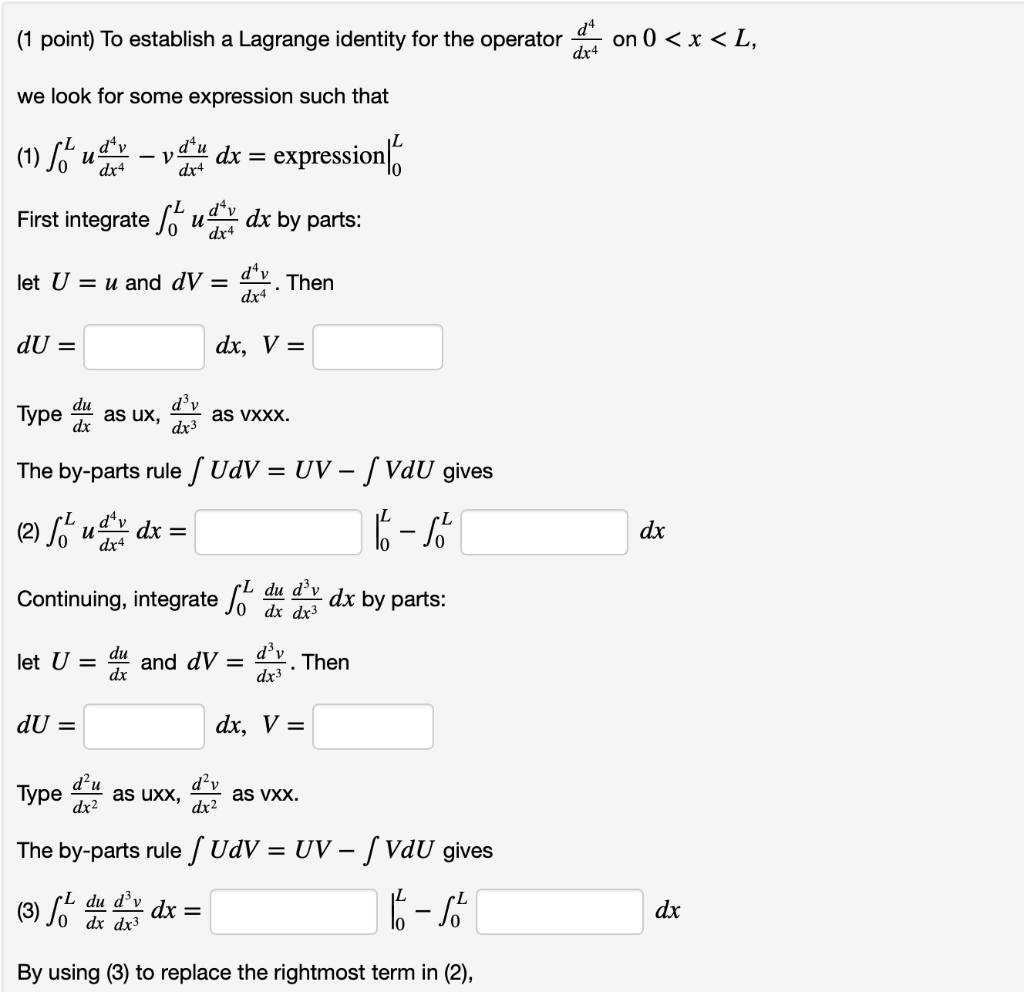 Solved On 0 X L 1 Point To Establish A Lagrange Id Chegg Com