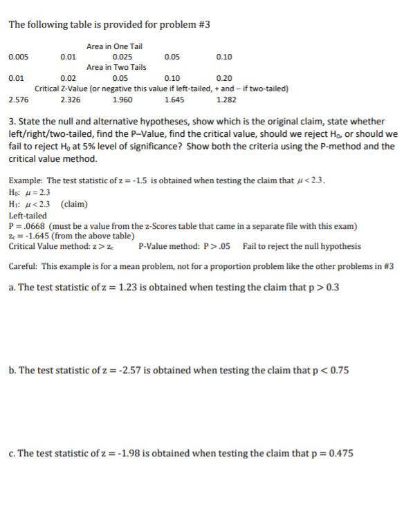 Solved The Following Table Is Provided For Problem 3 Are