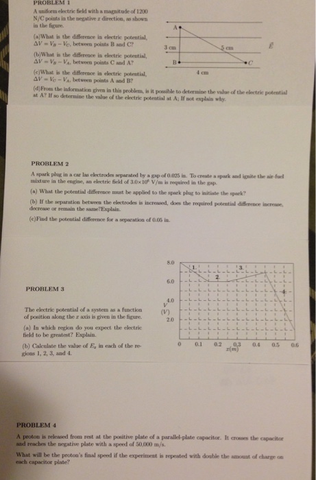 Solved A Uniform Electric Field With A Magnitude Of 10 Chegg Com