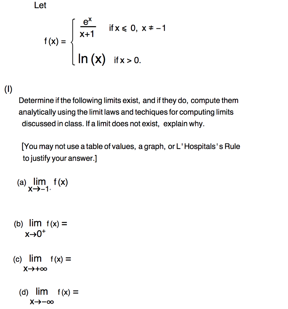 Solved Let Ex X 1 F X In X Ifx O Determine If The Fo Chegg Com