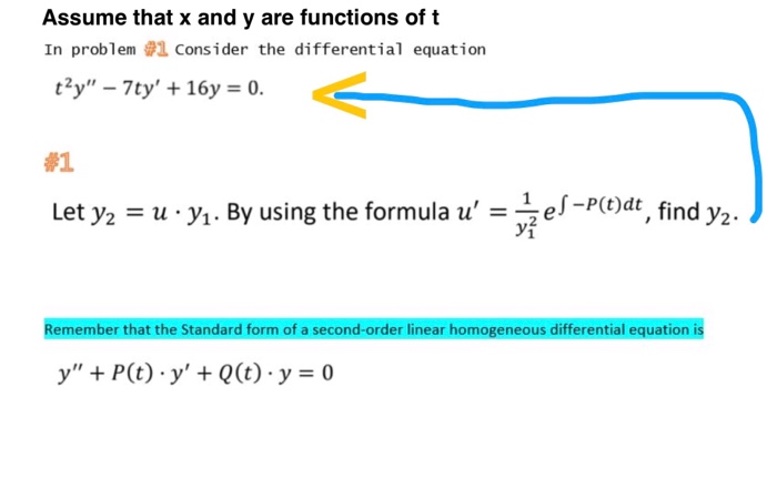 Solved Second And High Order Linear Differential Equations Chegg Com