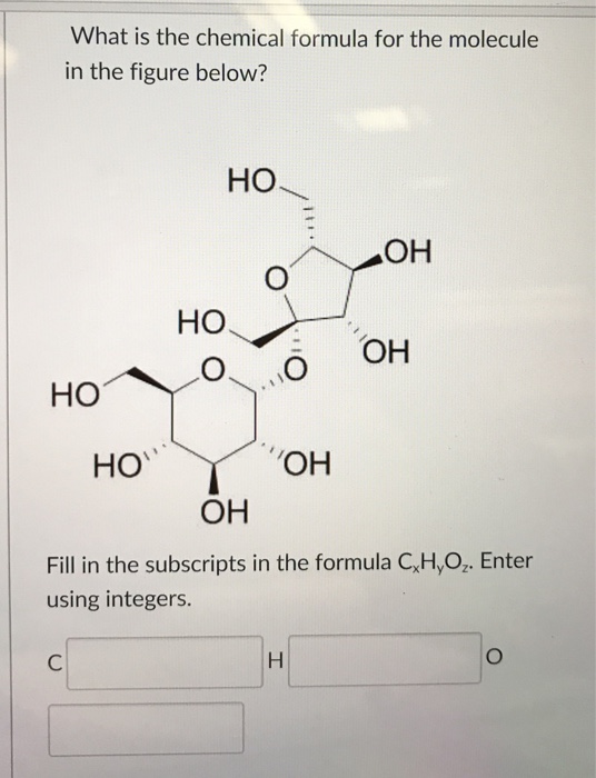Solved What Is The Chemical Formula For The Molecule In T Chegg Com