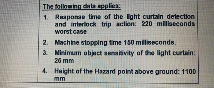 Solved Q2 Exercise In Calculating Safety Distance For A L