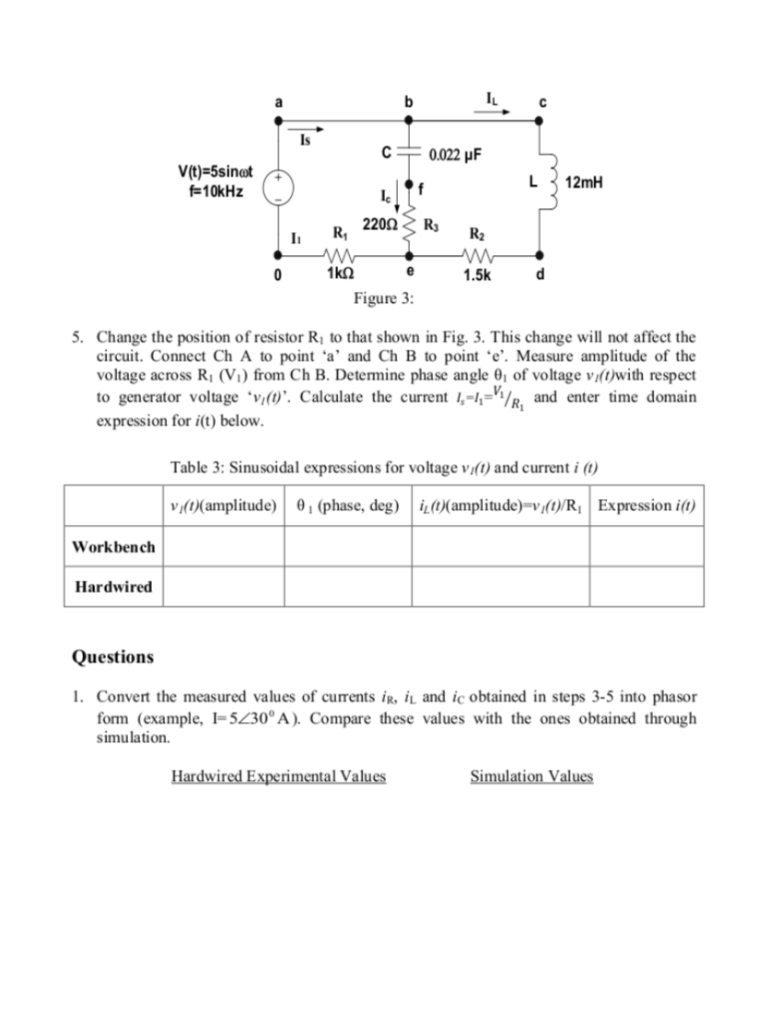 Solved Experiment 8 Sinusoidal Ac Analysis Introduction T Chegg Com