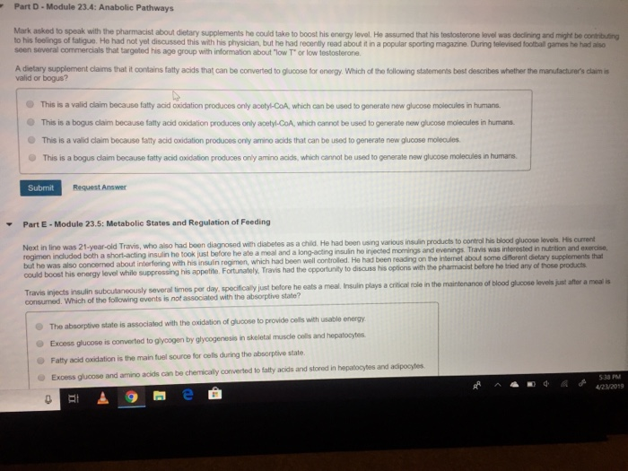 Part D Module 23 4 Anabolic Pathways Mark Asked To Chegg 
