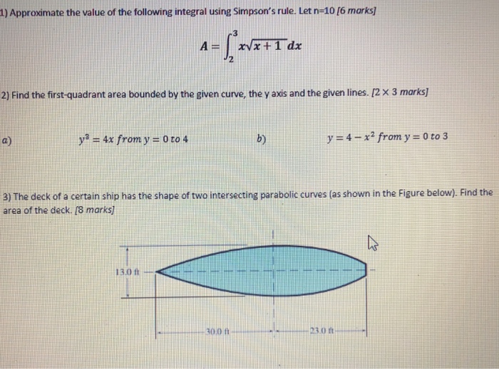 Solved 1 Approximate The Value Of The Following Integral