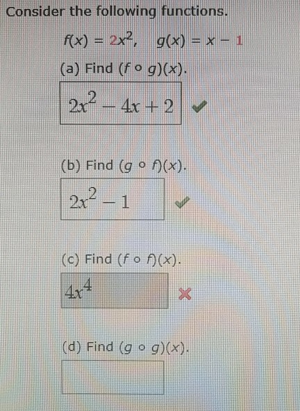 Consider The Following Functions X 2x2 A Chegg Com