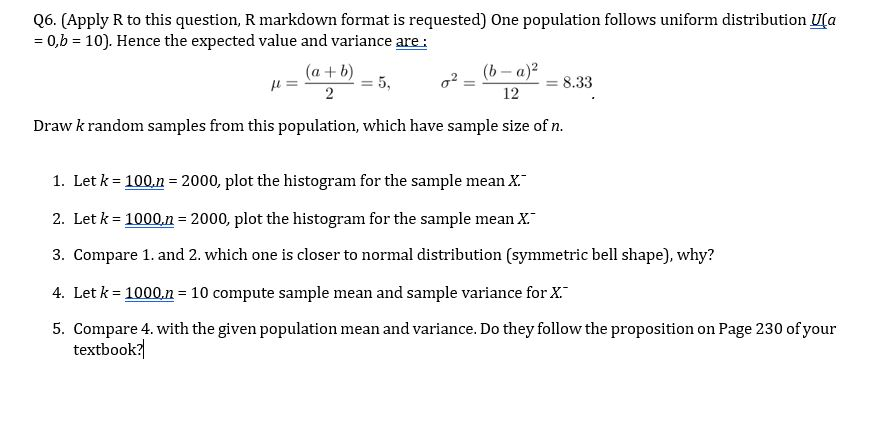 Solved Q6 Apply R To This Question R Markdown Format Is Chegg Com