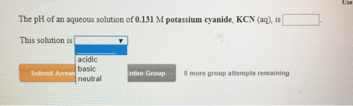 Solved Use The Ph Of An Aqueous Solution Of 0 131 M Chegg Com