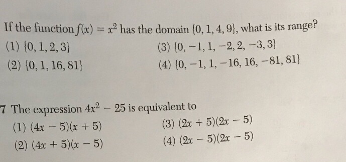 If The Function F X X2 Has The Domain 0 1 4 9 Chegg Com