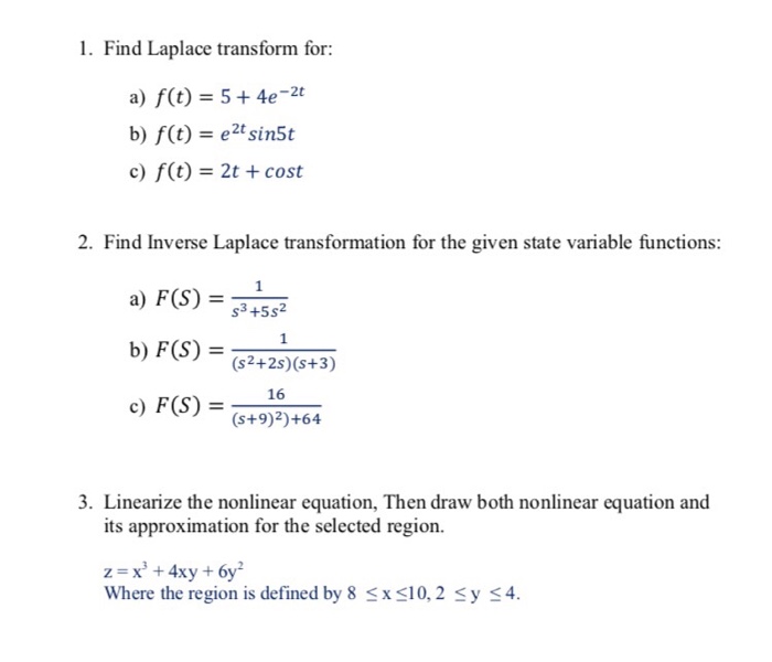 Solved 1 Find Laplace Transform For A F T 5 4e 2t Chegg Com