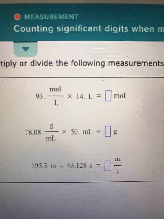 Multiply Or Divide The Following Measurements 93 Chegg Com