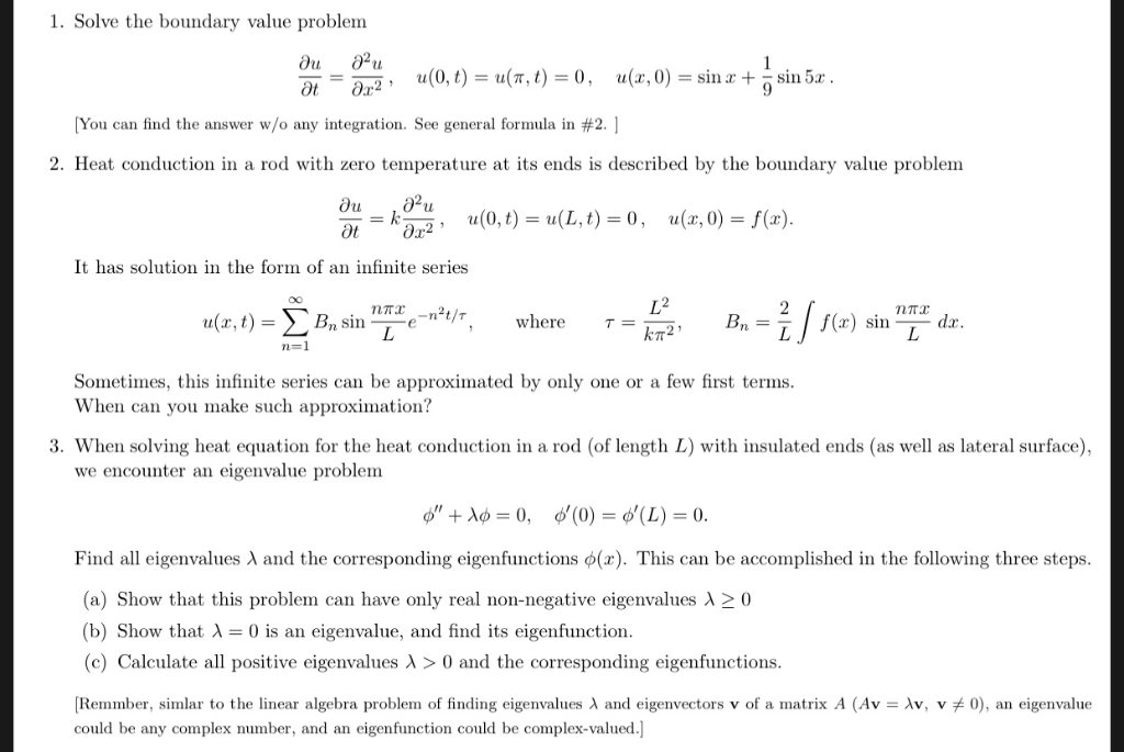 Solved 1 Solve The Boundary Value Problem You Can Find T Chegg Com