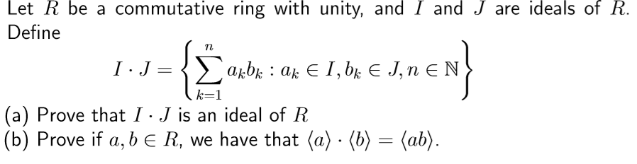 Solved Let R Be A Commutative Ring With Unity And I And Chegg Com