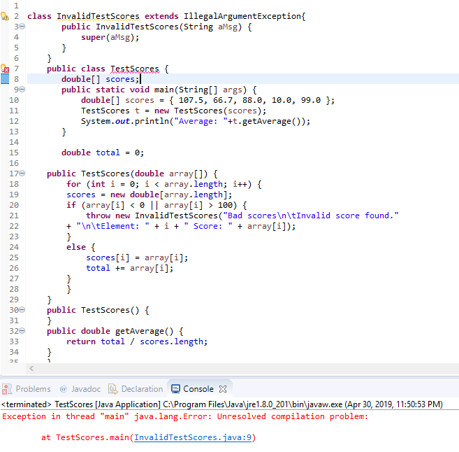 Solved Getting An Error Please Help Thank You Write A Cl Chegg Com