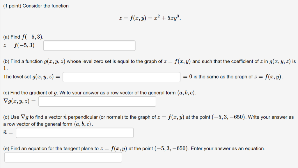 Solved 1 Point Consider The Function A Find F 5 3 Chegg Com