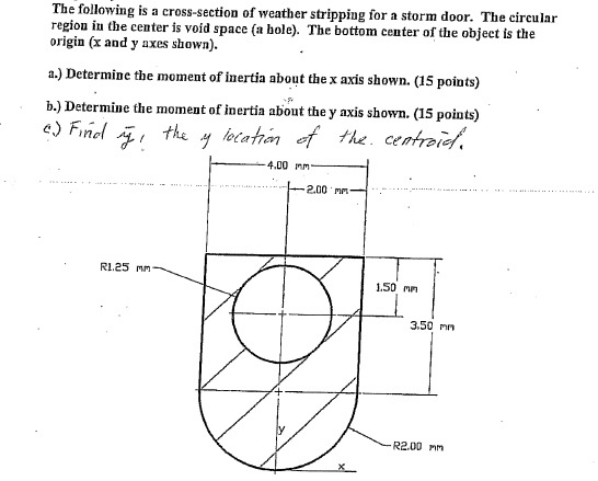 Solved The Following Is A Cross Section Of Weather Stripp