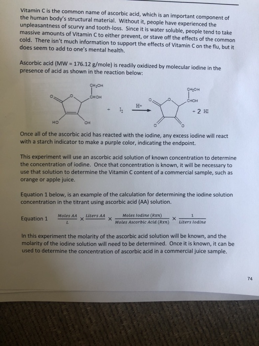 Solved Vitamin C Is The Common Name Of Ascorbic Acid Whi Chegg Com