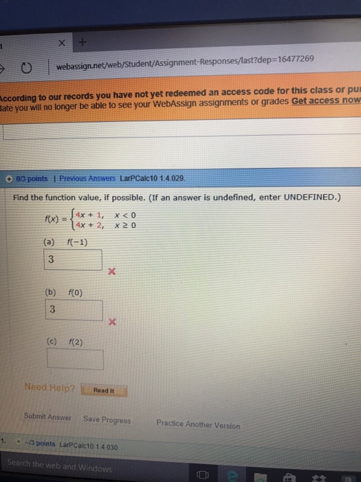 Find The Function Value If Possible