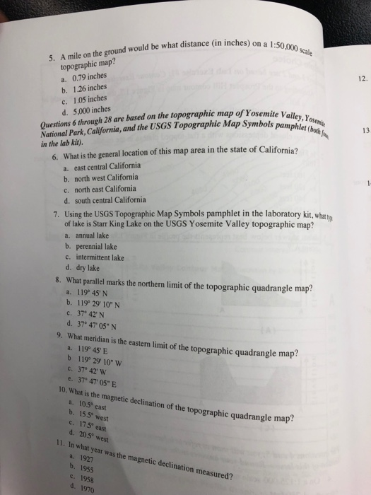 What Is The Magnetic Declination Of The Topographic Quadrangle Map Solved: Please Help Me With Multiple Choice Question 1 Thr 