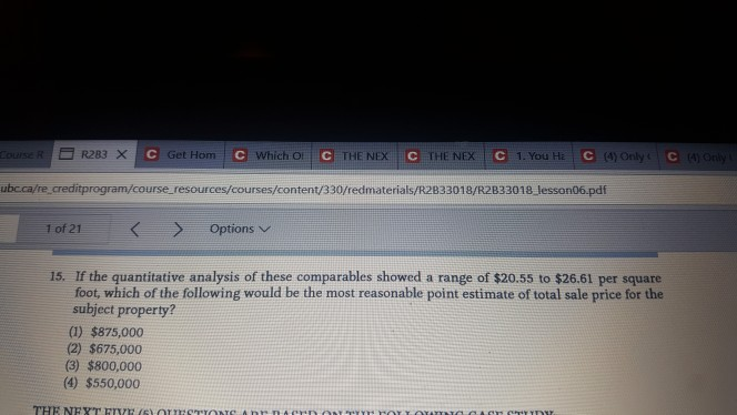 Solved The Property Being Appraised Is A 10 Year Old Ware