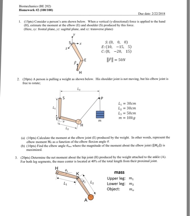 Biomechanics homework picture
