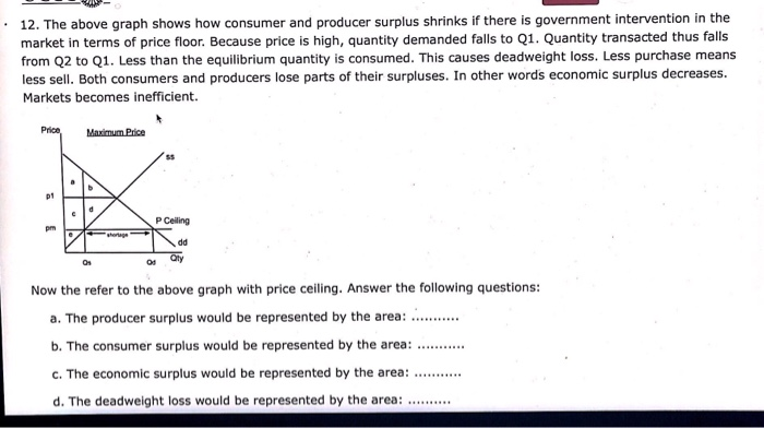 Solved 12 The Above Graph Shows How Consumer And Produce