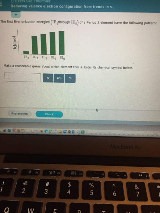 The First Five Ionization Energies Ie 1through Ie 5 Chegg 