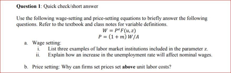 Solved Question 1 Quick Check Short Answer Use The Follo Chegg Com