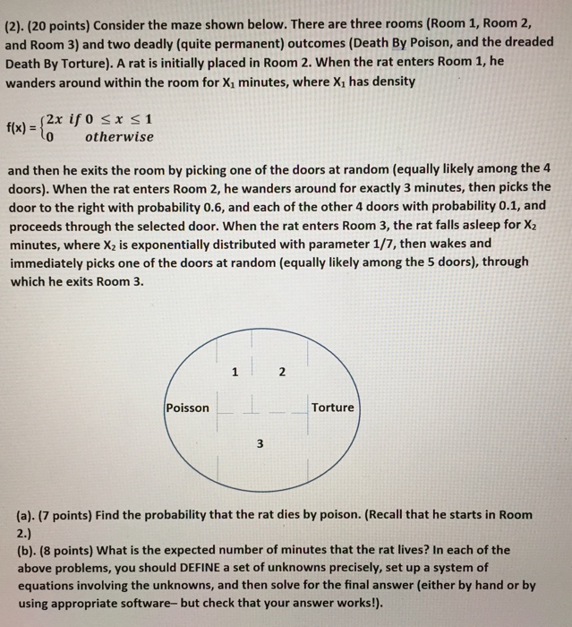 Solved Consider The Maze Shown Below There Are Three Roo