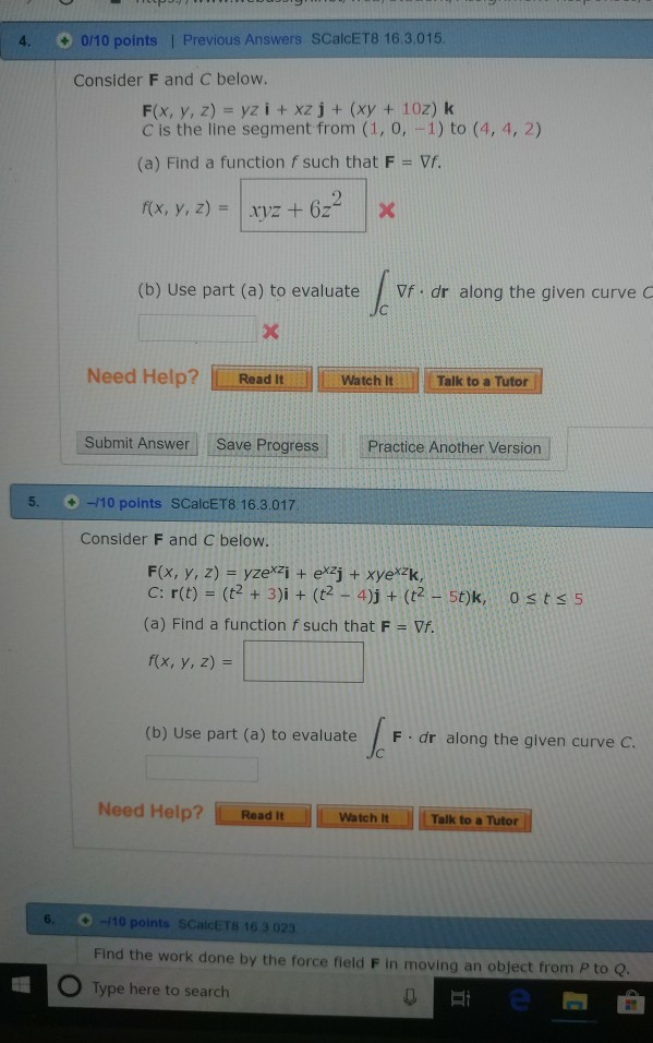 Solved 4 0 10 Points Previous Answers Scalcet8 16 3 015 Chegg Com