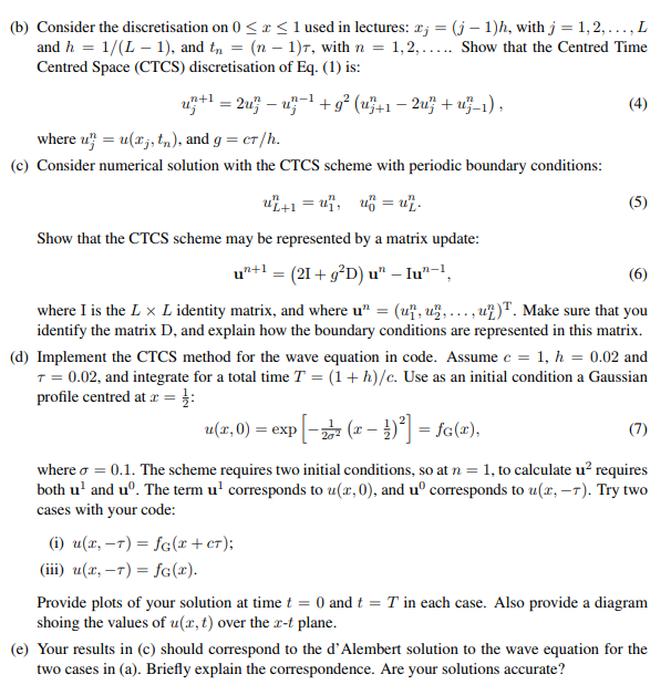 Solved Question 1 Wave Motion Appears Branches Physics Lectures Considered Solution Advection Equ Q3396