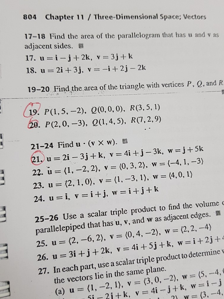 Solved 804 Chapter 11 Three Dimensional Space Vectors 17 Chegg Com