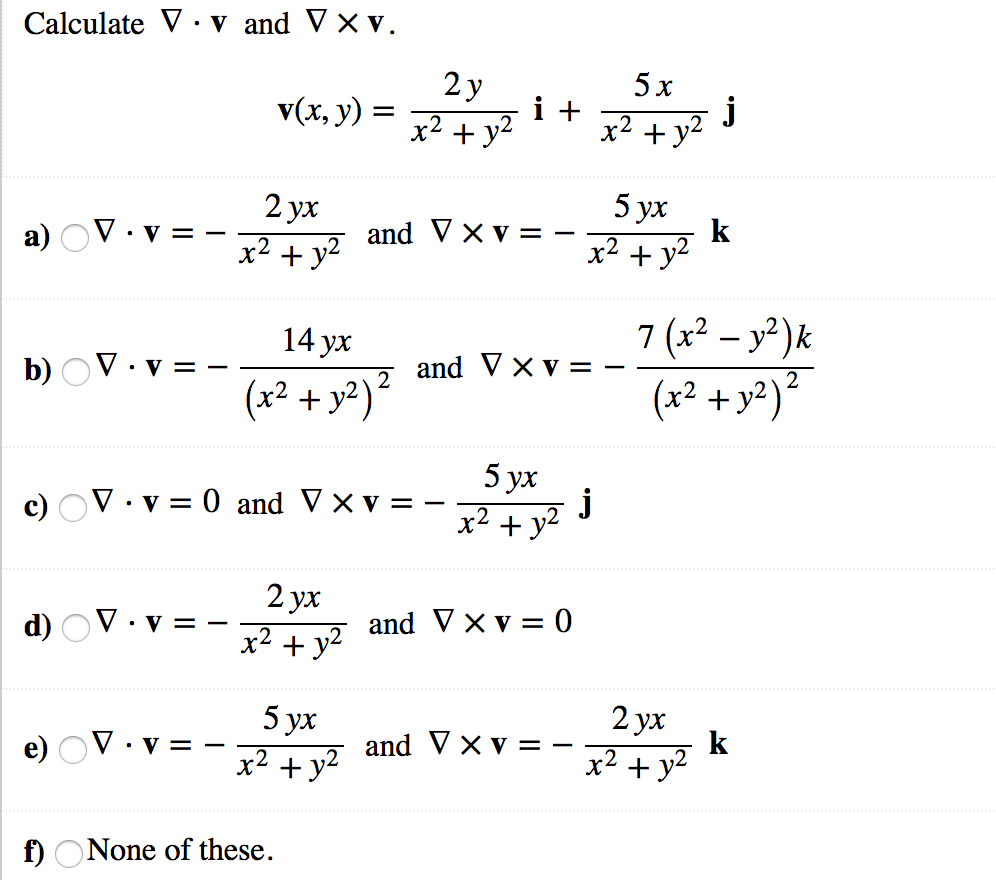 Solved Calculate V V And Vxv 5x Y X Y 2 Yr And X V Chegg Com