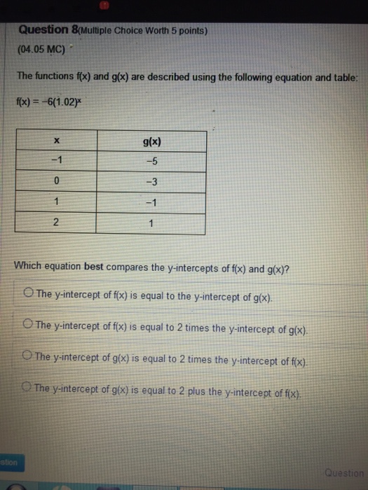 Solved Question 8 Multiple Choice Worth 5 Points 04 0 Chegg Com