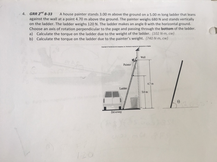 Solved: A House Painter Stands 3.00 M Above The Ground On ...