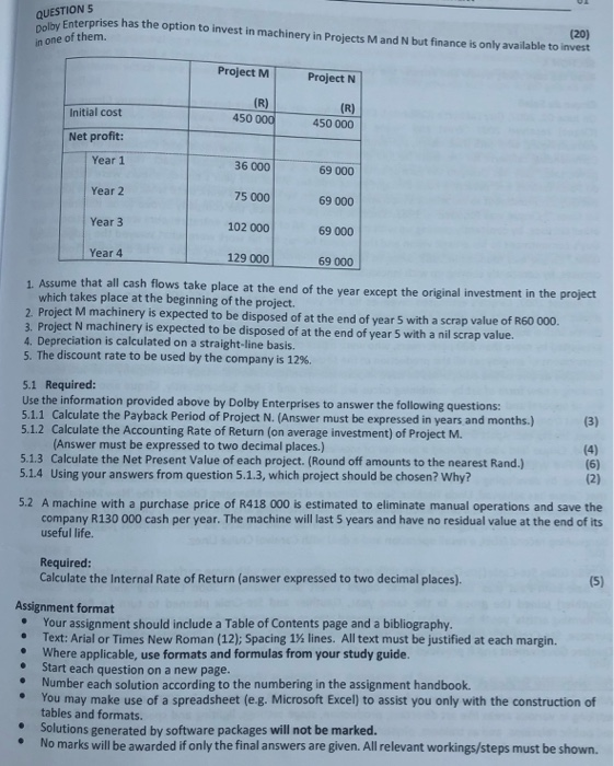 financial accounting assignment answers
