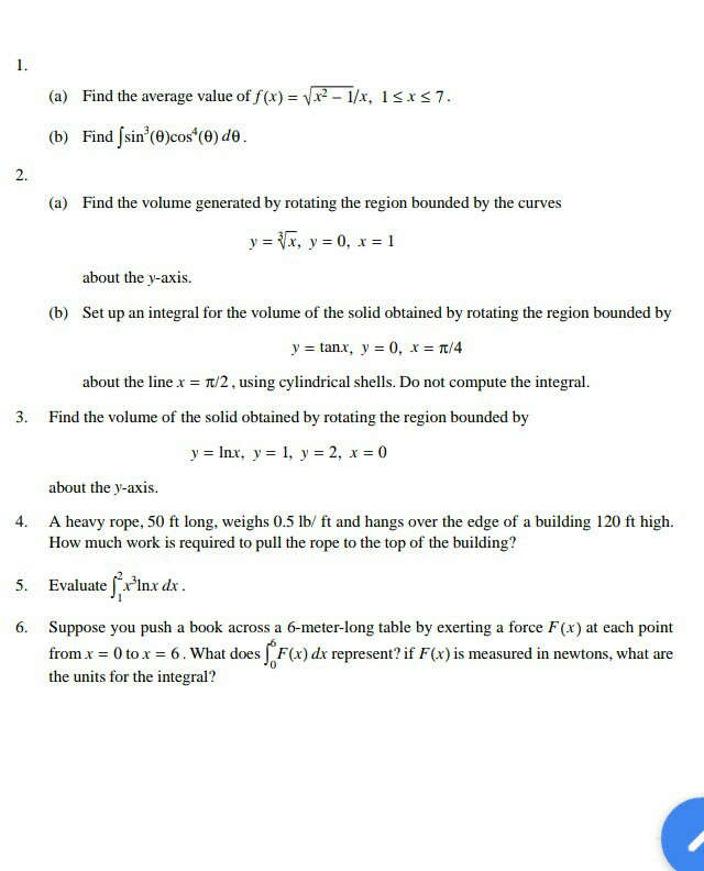 Solved A Find The Average Value Of F X Vx2 1 X 1x Chegg Com