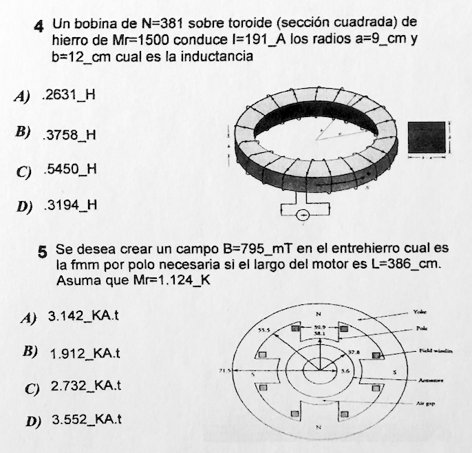 Solved 4 A Coil Of N381 On A Iron Toroid Of Mr1500 Condu Chegg Com