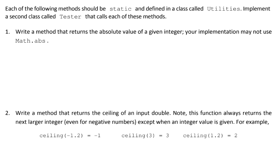 Solved Java Programming Introduction To Classes And Meth