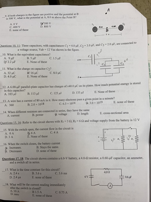 Solved 9 If Both Charges In The Figure Are Positive And Chegg Com