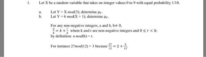 Solved Let X Be A Random Variable That Takes On Integer V Chegg Com